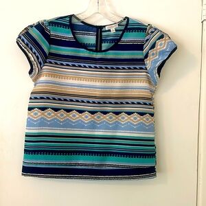 Charming Charlies 2007 aztec print blouse south western size small